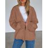 imagePRETTYGARDEN Womens Cardigan Sweaters 2025 Spring Fall Trendy Chunky Knit Outerwear Outfits Fashion Long Sleeve CardigansRed Camel