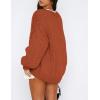 imagePRETTYGARDEN Womens Cardigan Sweaters 2025 Spring Fall Trendy Chunky Knit Outerwear Outfits Fashion Long Sleeve CardigansRust Red