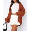 imagePRETTYGARDEN Womens Cardigan Sweaters 2025 Spring Fall Trendy Chunky Knit Outerwear Outfits Fashion Long Sleeve CardigansRust Red