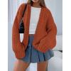 imagePRETTYGARDEN Womens Cardigan Sweaters 2025 Spring Fall Trendy Chunky Knit Outerwear Outfits Fashion Long Sleeve CardigansRust Red