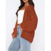 imagePRETTYGARDEN Womens Cardigan Sweaters 2025 Spring Fall Trendy Chunky Knit Outerwear Outfits Fashion Long Sleeve CardigansRust Red