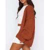 imagePRETTYGARDEN Womens Cardigan Sweaters 2025 Spring Fall Trendy Chunky Knit Outerwear Outfits Fashion Long Sleeve CardigansRust Red