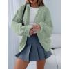 imagePRETTYGARDEN Womens Cardigan Sweaters 2025 Spring Fall Trendy Chunky Knit Outerwear Outfits Fashion Long Sleeve CardigansSage Green