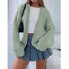 imagePRETTYGARDEN Womens Cardigan Sweaters 2025 Spring Fall Trendy Chunky Knit Outerwear Outfits Fashion Long Sleeve CardigansSage Green
