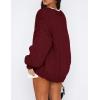imagePRETTYGARDEN Womens Cardigan Sweaters 2025 Spring Fall Trendy Chunky Knit Outerwear Outfits Fashion Long Sleeve CardigansWine Red