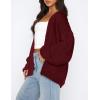 imagePRETTYGARDEN Womens Cardigan Sweaters 2025 Spring Fall Trendy Chunky Knit Outerwear Outfits Fashion Long Sleeve CardigansWine Red