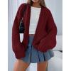 imagePRETTYGARDEN Womens Cardigan Sweaters 2025 Spring Fall Trendy Chunky Knit Outerwear Outfits Fashion Long Sleeve CardigansWine Red
