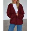 imagePRETTYGARDEN Womens Cardigan Sweaters 2025 Spring Fall Trendy Chunky Knit Outerwear Outfits Fashion Long Sleeve CardigansWine Red