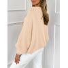 imagePRETTYGARDEN Womens Tie Front Bow Cardigan Sweaters Chunky Knit Long Puff Sleeve Trendy Fall Winter Jacket CoatsApricot