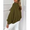 imagePRETTYGARDEN Womens Tie Front Bow Cardigan Sweaters Chunky Knit Long Puff Sleeve Trendy Fall Winter Jacket CoatsArmy Green