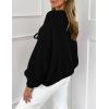 imagePRETTYGARDEN Womens Tie Front Bow Cardigan Sweaters Chunky Knit Long Puff Sleeve Trendy Fall Winter Jacket CoatsBlack