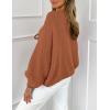 imagePRETTYGARDEN Womens Tie Front Bow Cardigan Sweaters Chunky Knit Long Puff Sleeve Trendy Fall Winter Jacket CoatsBrick Red