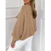 imagePRETTYGARDEN Womens Tie Front Bow Cardigan Sweaters Chunky Knit Long Puff Sleeve Trendy Fall Winter Jacket CoatsCamel