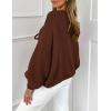 imagePRETTYGARDEN Womens Tie Front Bow Cardigan Sweaters Chunky Knit Long Puff Sleeve Trendy Fall Winter Jacket CoatsCaramel