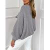 imagePRETTYGARDEN Womens Tie Front Bow Cardigan Sweaters Chunky Knit Long Puff Sleeve Trendy Fall Winter Jacket CoatsGrey