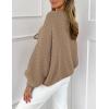 imagePRETTYGARDEN Womens Tie Front Bow Cardigan Sweaters Chunky Knit Long Puff Sleeve Trendy Fall Winter Jacket CoatsLight Khaki