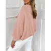 imagePRETTYGARDEN Womens Tie Front Bow Cardigan Sweaters Chunky Knit Long Puff Sleeve Trendy Fall Winter Jacket CoatsPink
