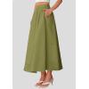 imagePRETTYGARDEN Womens Maxi Skirts 2025 Summer Trendy Ruffle High Waisted Casual Long Flowy Skirt with PocketsArmy Green
