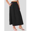 imagePRETTYGARDEN Womens Maxi Skirts 2025 Summer Trendy Ruffle High Waisted Casual Long Flowy Skirt with PocketsBlack