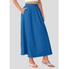 imagePRETTYGARDEN Womens Maxi Skirts 2025 Summer Trendy Ruffle High Waisted Casual Long Flowy Skirt with PocketsBlue