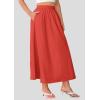 imagePRETTYGARDEN Womens Maxi Skirts 2025 Summer Trendy Ruffle High Waisted Casual Long Flowy Skirt with PocketsBrick Red