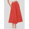 imagePRETTYGARDEN Womens Maxi Skirts 2025 Summer Trendy Ruffle High Waisted Casual Long Flowy Skirt with PocketsBrick Red