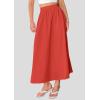 imagePRETTYGARDEN Womens Maxi Skirts 2025 Summer Trendy Ruffle High Waisted Casual Long Flowy Skirt with PocketsBrick Red