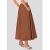 imagePRETTYGARDEN Womens Maxi Skirts 2025 Summer Trendy Ruffle High Waisted Casual Long Flowy Skirt with PocketsBrown
