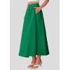 imagePRETTYGARDEN Womens Maxi Skirts 2025 Summer Trendy Ruffle High Waisted Casual Long Flowy Skirt with PocketsGreen