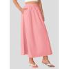 imagePRETTYGARDEN Womens Maxi Skirts 2025 Summer Trendy Ruffle High Waisted Casual Long Flowy Skirt with PocketsPink