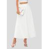 imagePRETTYGARDEN Womens Maxi Skirts 2025 Summer Trendy Ruffle High Waisted Casual Long Flowy Skirt with PocketsWhite