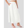 imagePRETTYGARDEN Womens Maxi Skirts 2025 Summer Trendy Ruffle High Waisted Casual Long Flowy Skirt with PocketsWhite