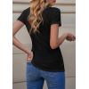 imagePRETTYGARDEN Womens Summer Casual Henley TShirts Short Sleeve V Neck Button Up Ribbed Knit Slim Fit Basic TopsBlack