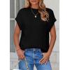 imagePRETTYGARDEN Womens Sweater Vest 2025 Summer Short Sleeve Tops Casual Crewneck Knit Pullover Trendy Spring OutfitsBlack