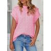 imagePRETTYGARDEN Womens Sweater Vest 2025 Summer Short Sleeve Tops Casual Crewneck Knit Pullover Trendy Spring OutfitsPink