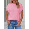 imagePRETTYGARDEN Womens Sweater Vest 2025 Summer Short Sleeve Tops Casual Crewneck Knit Pullover Trendy Spring OutfitsPink