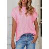 imagePRETTYGARDEN Womens Sweater Vest 2025 Summer Short Sleeve Tops Casual Crewneck Knit Pullover Trendy Spring OutfitsPink