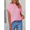 imagePRETTYGARDEN Womens Sweater Vest 2025 Summer Short Sleeve Tops Casual Crewneck Knit Pullover Trendy Spring OutfitsPink