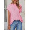 imagePRETTYGARDEN Womens Sweater Vest 2025 Summer Short Sleeve Tops Casual Crewneck Knit Pullover Trendy Spring OutfitsPink