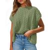imagePRETTYGARDEN Womens Sweater Vest 2025 Summer Short Sleeve Tops Casual Crewneck Knit Pullover Trendy Spring OutfitsBean Green