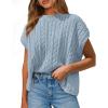 imagePRETTYGARDEN Womens Sweater Vest 2025 Summer Short Sleeve Tops Casual Crewneck Knit Pullover Trendy Spring OutfitsLight Blue