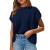 imagePRETTYGARDEN Womens Sweater Vest 2025 Summer Short Sleeve Tops Casual Crewneck Knit Pullover Trendy Spring OutfitsNavy