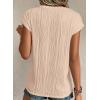 imagePRETTYGARDEN Blouses for Women Dressy Casual 2025 Spring Summer Business Office Tops Cap Sleeve Textured Cute Work ShirtApricot