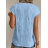 imagePRETTYGARDEN Blouses for Women Dressy Casual 2025 Spring Summer Business Office Tops Cap Sleeve Textured Cute Work ShirtLight Blue