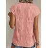 imagePRETTYGARDEN Blouses for Women Dressy Casual 2025 Spring Summer Business Office Tops Cap Sleeve Textured Cute Work ShirtPink