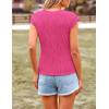 imagePRETTYGARDEN Blouses for Women Dressy Casual 2025 Spring Summer Business Office Tops Cap Sleeve Textured Cute Work ShirtRose Red