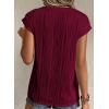 imagePRETTYGARDEN Blouses for Women Dressy Casual 2025 Spring Summer Business Office Tops Cap Sleeve Textured Cute Work ShirtWine Red