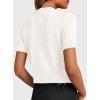 imagePRETTYGARDEN Womens Casual Summer Short Sleeve Cardigans 2025 Button Down Knitted Sweater Basic Crew Neck Crop TopsWhite