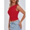imagePRETTYGARDEN Womens Off The Shoulder Crop Tank Tops 2025 Summer Trendy Casual Sleeveless Ruched Fitted Going Out ShirtsRed