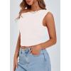 imagePRETTYGARDEN Womens Off The Shoulder Crop Tank Tops 2025 Summer Trendy Casual Sleeveless Ruched Fitted Going Out ShirtsWhite